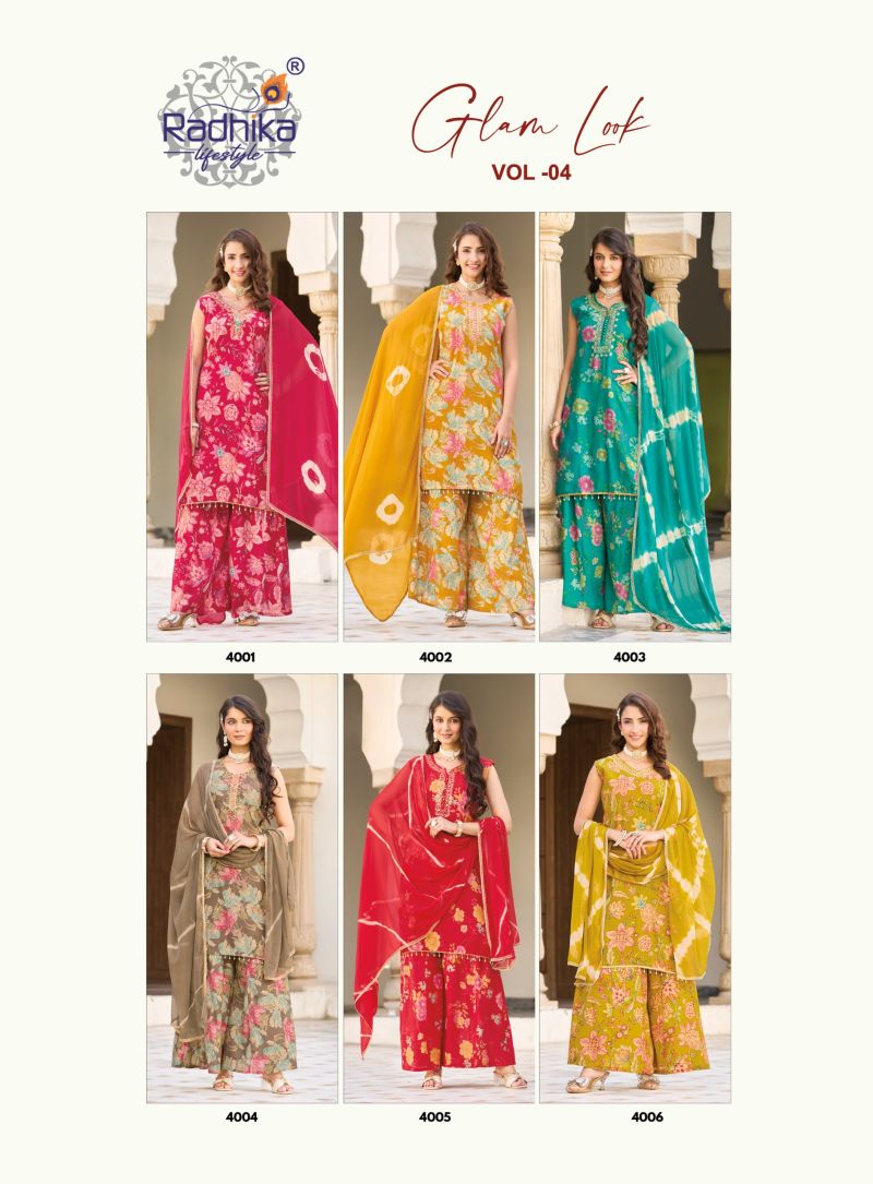 Radhika Glam Look Vol 4 Milano Silk Hand Work Kurti With Bottom Dupatta Catalog — Wholesale Kurtis, Radhika Lifestyle wholesale from Surat — view 8