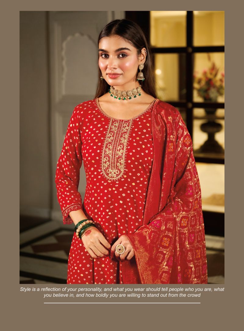 Radhika Prasang Vol 2 Rayon Embroidered Karwa Chouth Special Kurti With Bottom Dupatta — Wholesale Kurtis, Radhika Lifestyle wholesale from Surat — Photo 4
