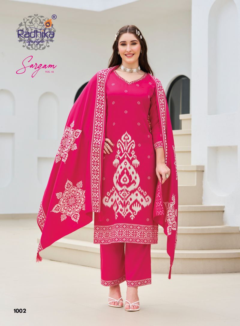Radhika Sargam Vol 1 Gaji Silk Hand Work Kurti With Bottom Dupatta Catalog — Wholesale Kurtis, Radhika Lifestyle wholesale from Surat — Photo 5