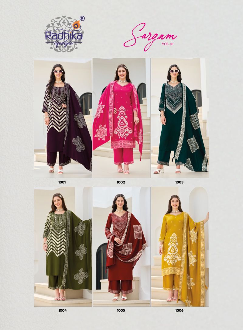 Radhika Sargam Vol 1 Gaji Silk Hand Work Kurti With Bottom Dupatta Catalog — Wholesale Kurtis, Radhika Lifestyle wholesale from Surat — Photo 7