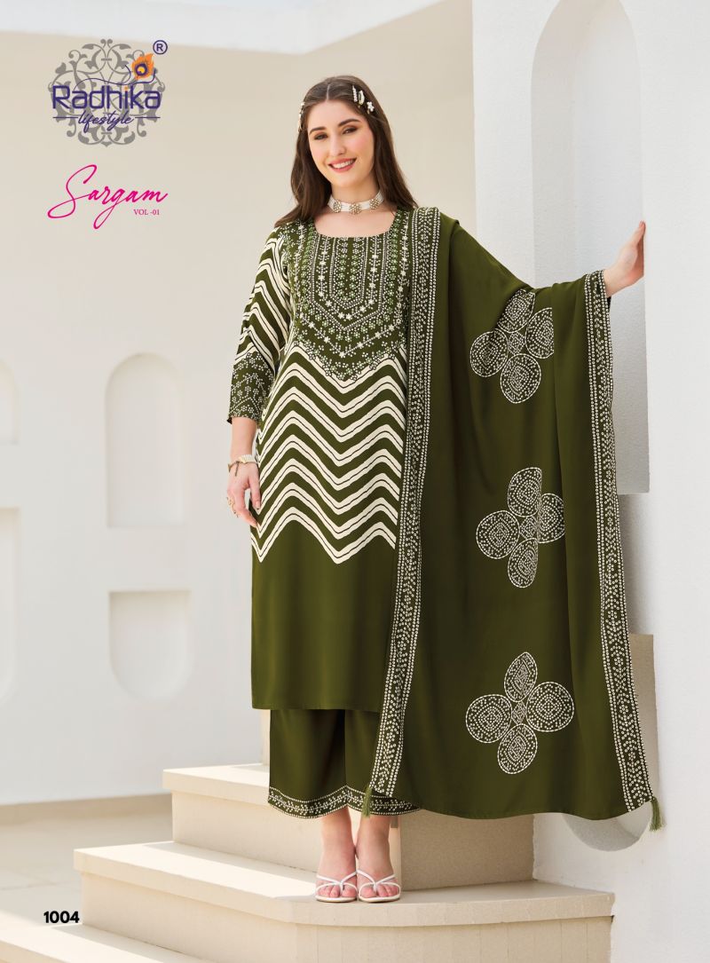 Radhika Sargam Vol 1 Gaji Silk Hand Work Kurti With Bottom Dupatta Catalog