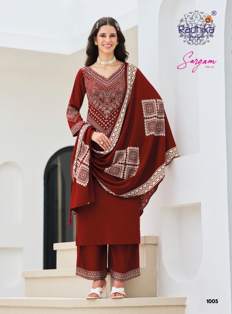 Radhika Sargam Vol 1 Gaji Silk Hand Work Kurti With Bottom Dupatta Catalog — Wholesale Kurtis, Radhika Lifestyle wholesale from Surat — Photo 6