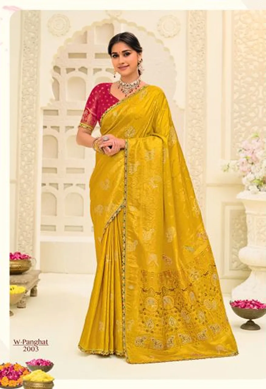 Rajguru Panghat Wholesale Jamdani Silk Zari Work Designer Saree Catalog — Silk Sarees, Rajguru wholesale from Surat — Photo 2