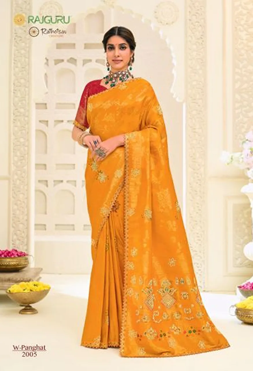 Rajguru Panghat Wholesale Jamdani Silk Zari Work Designer Saree Catalog — Silk Sarees, Rajguru wholesale from Surat — Photo 7