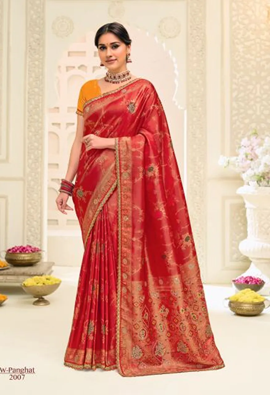 Rajguru Panghat Wholesale Jamdani Silk Zari Work Designer Saree Catalog — Silk Sarees, Rajguru wholesale from Surat — Photo 4