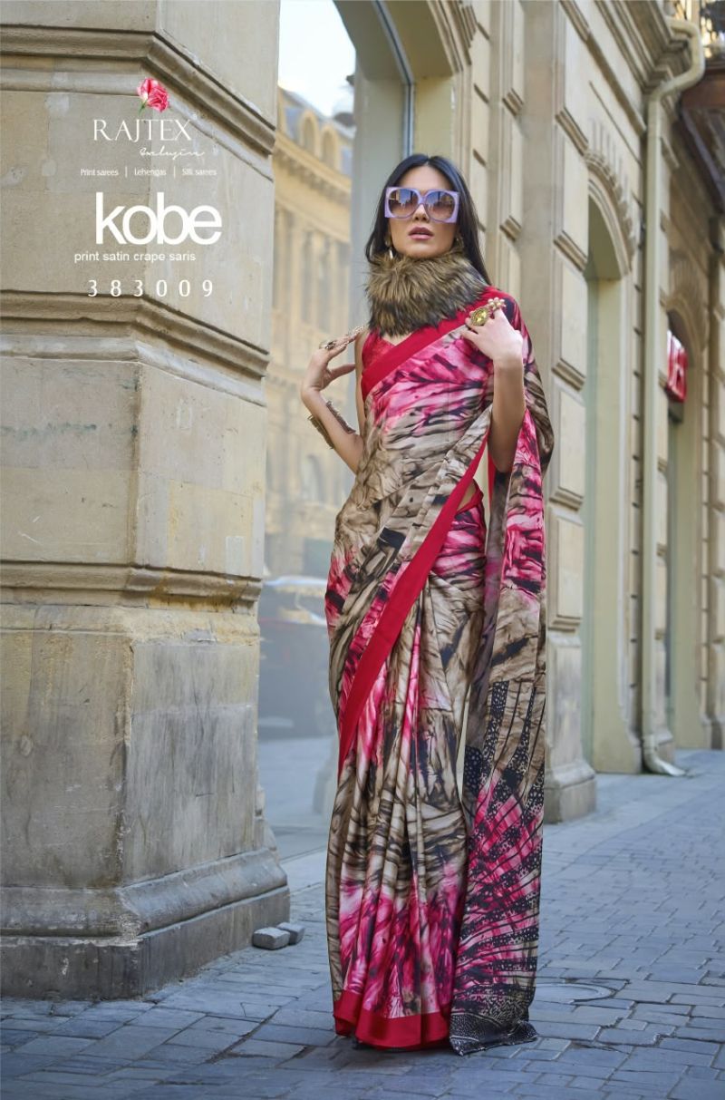 Rajtex Kobe Nx Wholesale Satin Crepe Modern Printed Saree Collection — Latest Saree, rajtex wholesale from Surat — Photo 2
