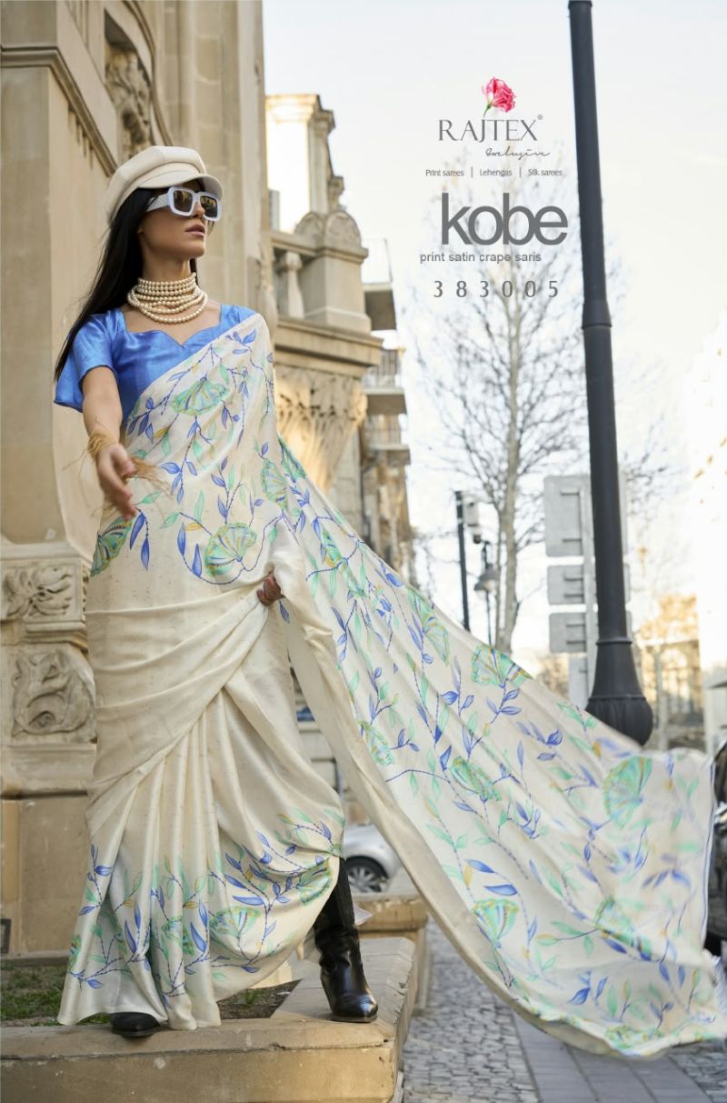 Rajtex Kobe Nx Wholesale Satin Crepe Modern Printed Saree Collection — Latest Saree, rajtex wholesale from Surat — Photo 9