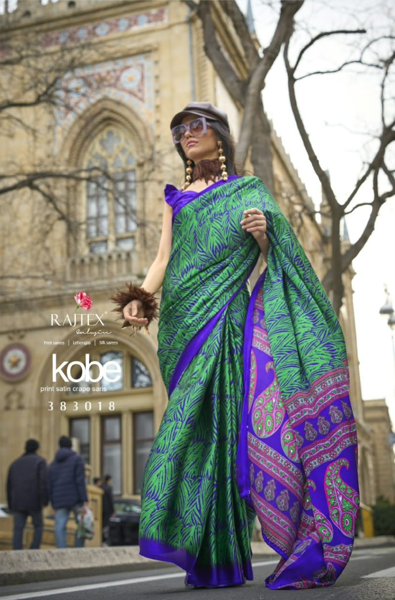 Rajtex Kobe Nx Wholesale Satin Crepe Modern Printed Saree Collection — Latest Saree, rajtex wholesale from Surat — Photo 8