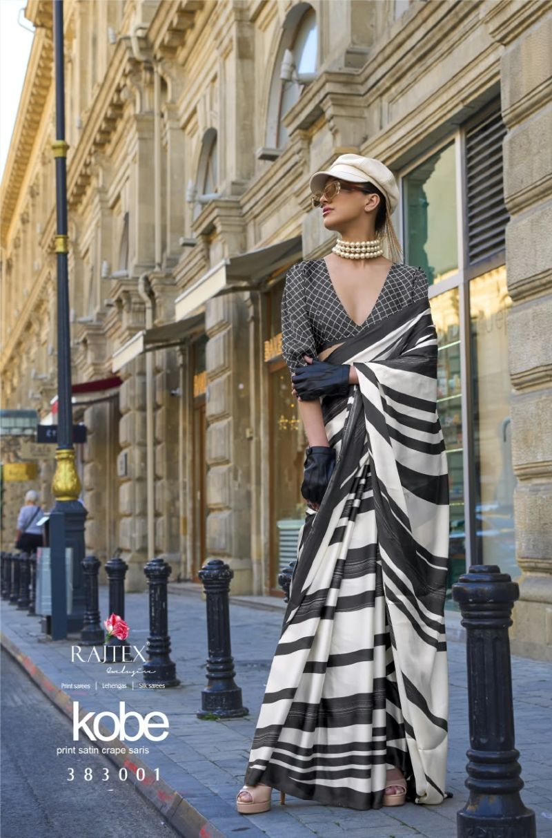 Rajtex Kobe Nx Wholesale Satin Crepe Modern Printed Saree Collection — Latest Saree, rajtex wholesale from Surat — Photo 7