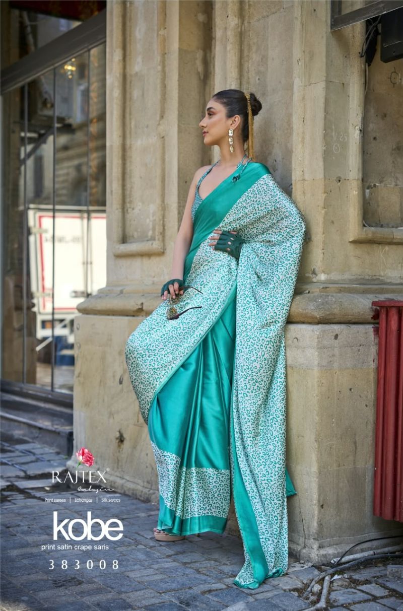 Rajtex Kobe Nx Wholesale Satin Crepe Modern Printed Saree Collection — Latest Saree, rajtex wholesale from Surat — Photo 6