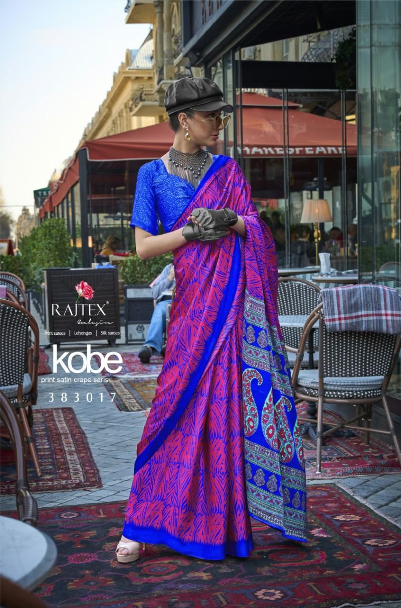 Rajtex Kobe Nx Wholesale Satin Crepe Modern Printed Saree Collection — Latest Saree, rajtex wholesale from Surat — Photo 5