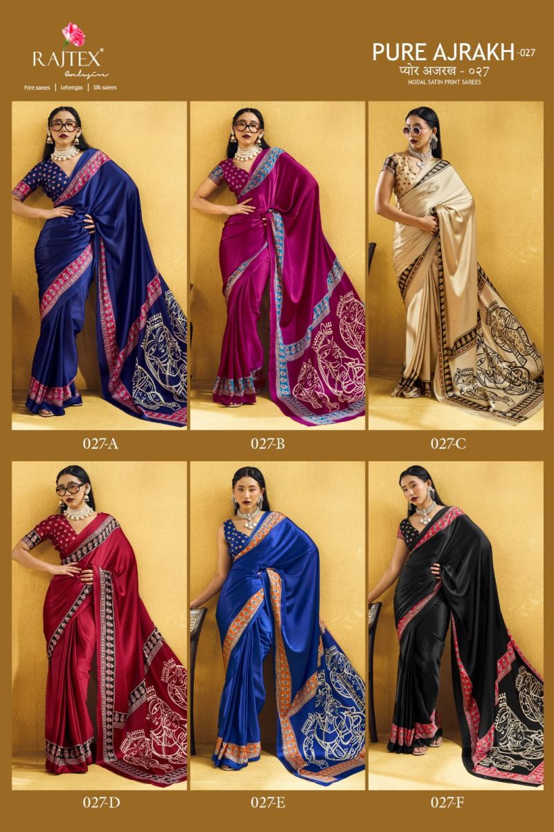 Rajtex Pure Ajrakh 27 Modal Satin Ajrakh Printed Saree Collection — Wholesale Sarees, rajtex wholesale from Surat — Photo 8