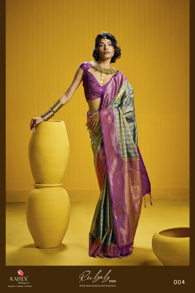 Rajtex Rubab Wholesale Pure Silk Handloom Weaving Saree Catalog — Wholesale Sarees, rajtex wholesale from Surat — Photo 3