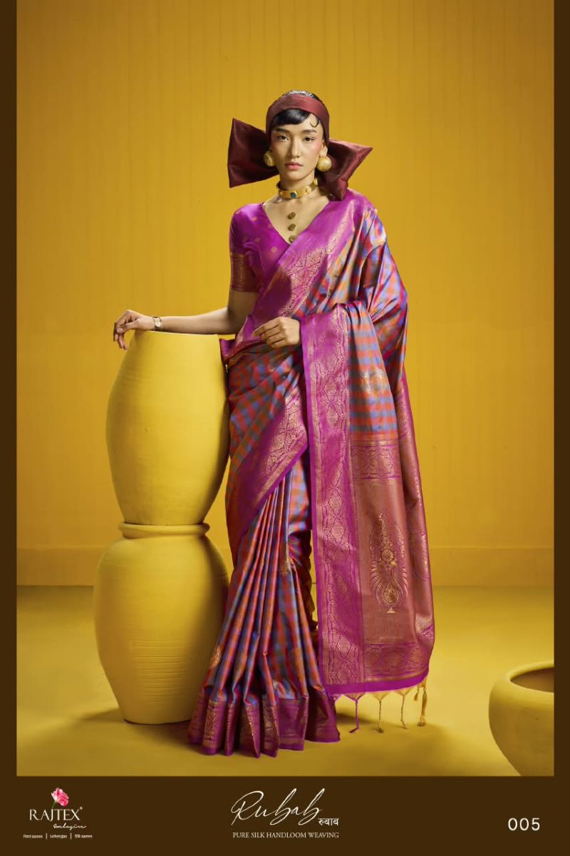 Rajtex Rubab Wholesale Pure Silk Handloom Weaving Saree Catalog — Wholesale Sarees, rajtex wholesale from Surat — Photo 6