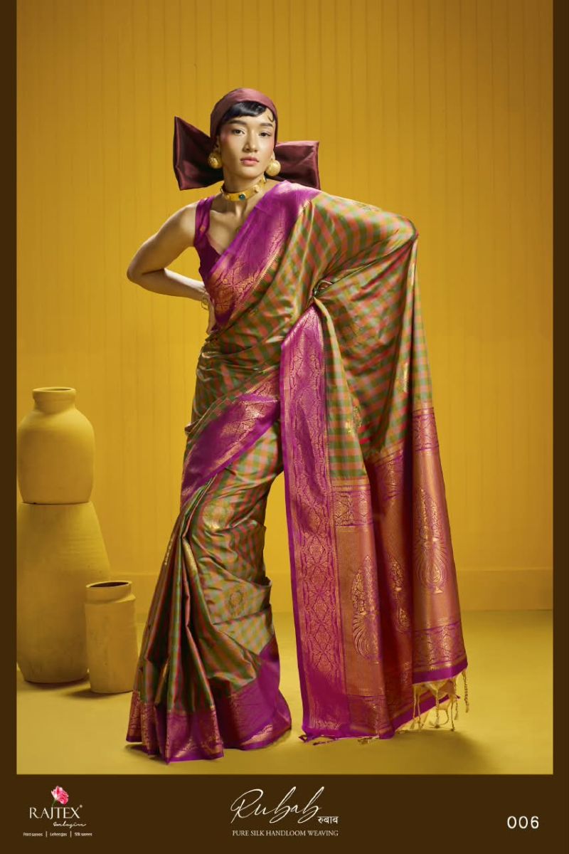 Rajtex Rubab Wholesale Pure Silk Handloom Weaving Saree Catalog — Wholesale Sarees, rajtex wholesale from Surat — Photo 5