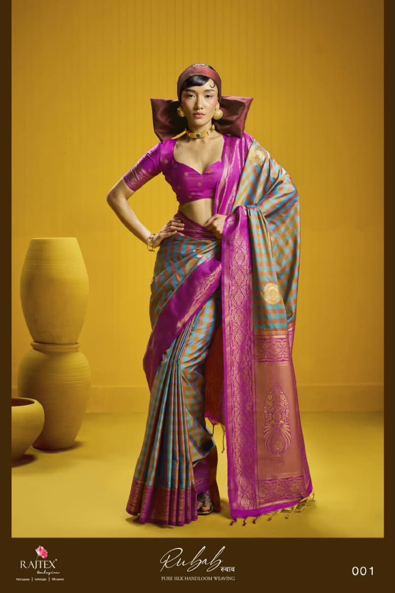 Rajtex Rubab Wholesale Pure Silk Handloom Weaving Saree Catalog — Wholesale Sarees, rajtex wholesale from Surat — Photo 4