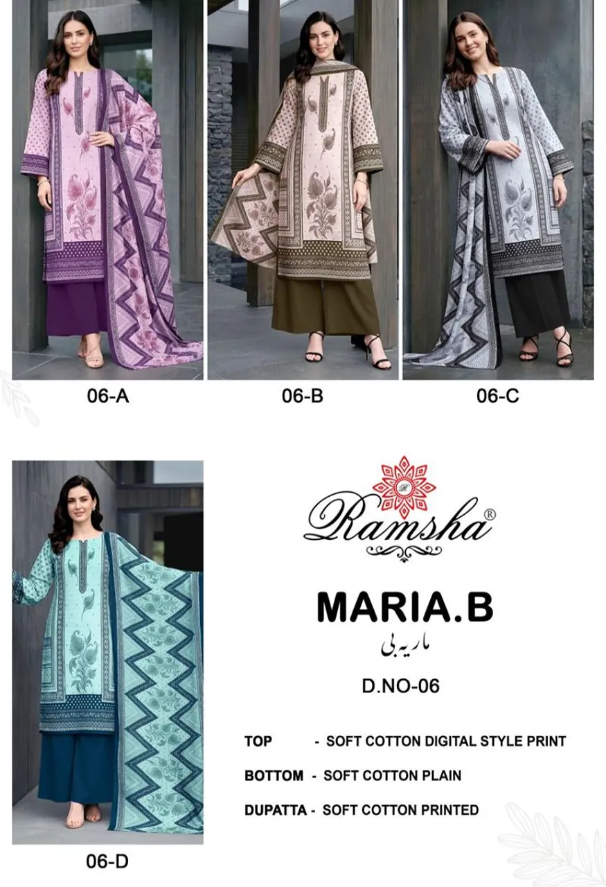 Ramsha Maria B Vol 6 Cotton Print Swarovski Work Salwar Kameez Catalog — Wholesale Salwar Suits, Ramsha wholesale from Surat — Photo 5