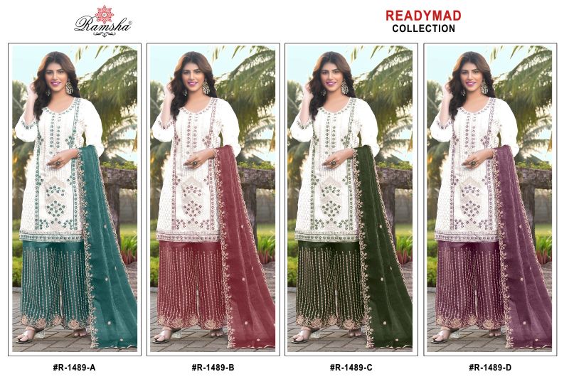 Ramsha R 1489 A To D Rimzim Crush Embroidered Salwar Kameez Collection — Wholesale Salwar Suits, Ramsha wholesale from Surat — view 5