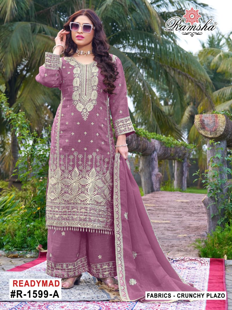 Ramsha R 1599 A To D Crunchy Embroidered Designer Salwar Kameez Catalog