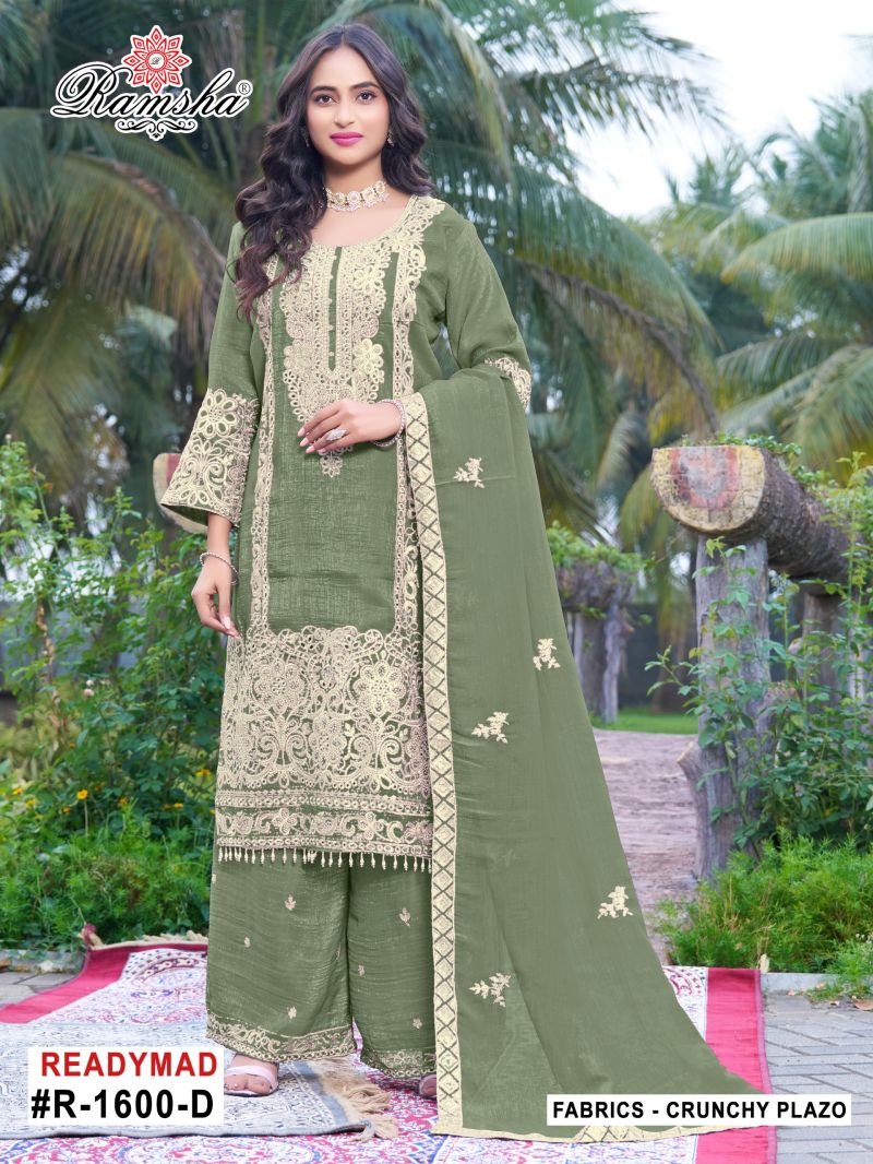 Ramsha R 1600 A To D Crunchy Embroidered Designer Salwar Kameez Collection — Wholesale Salwar Suits, Ramsha wholesale from Surat — view 2
