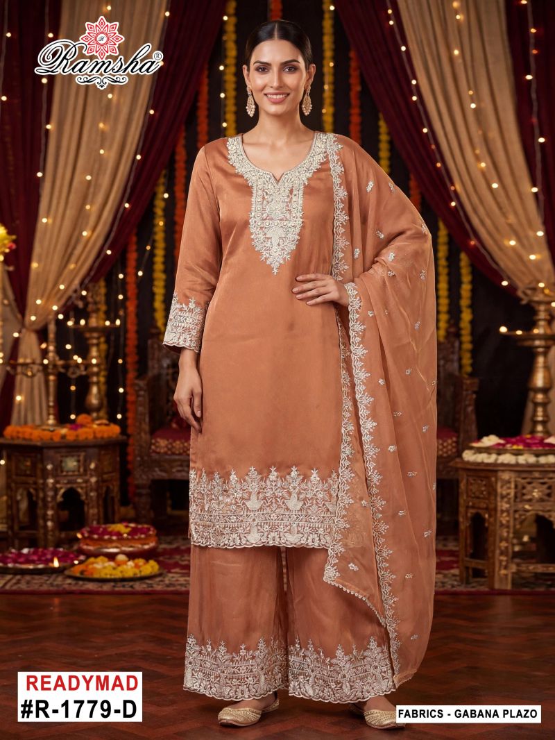 Ramsha R 1779 A To D Gabana Zari Work Designer Salwar Kameez Catalog — Wholesale Salwar Suits, Ramsha wholesale from Surat — Photo 3