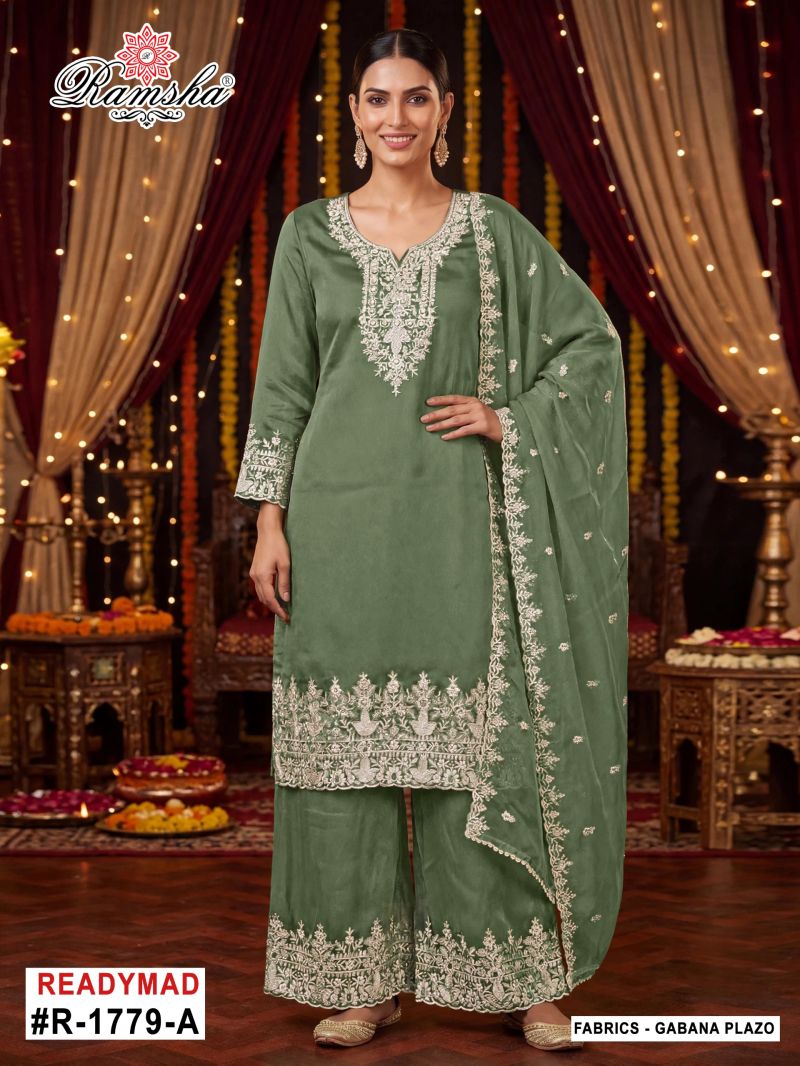 Ramsha R 1779 A To D Gabana Zari Work Designer Salwar Kameez Catalog — Wholesale Salwar Suits, Ramsha wholesale from Surat — Photo 2