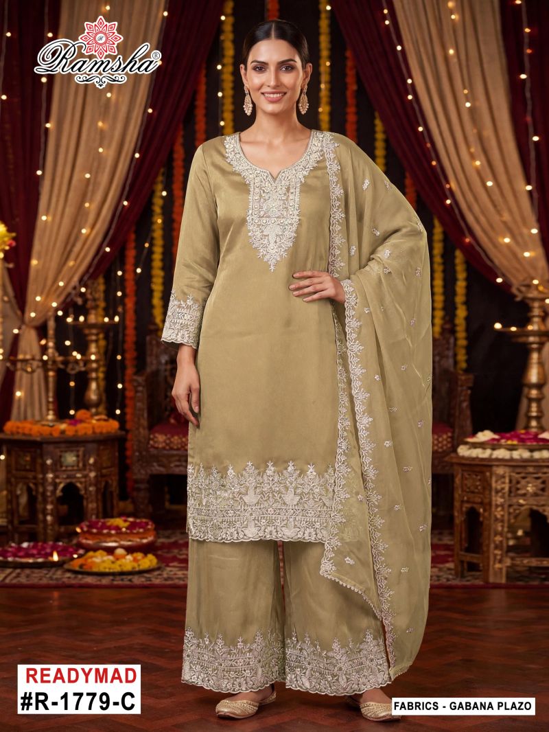 Ramsha R 1779 A To D Gabana Zari Work Designer Salwar Kameez Catalog