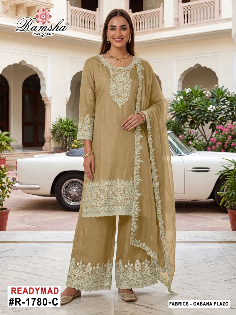 Ramsha R 1780 A To D Gabana Zari Work Designer Salwar Kameez Catalog — Wholesale Salwar Suits, Ramsha wholesale from Surat — Photo 4