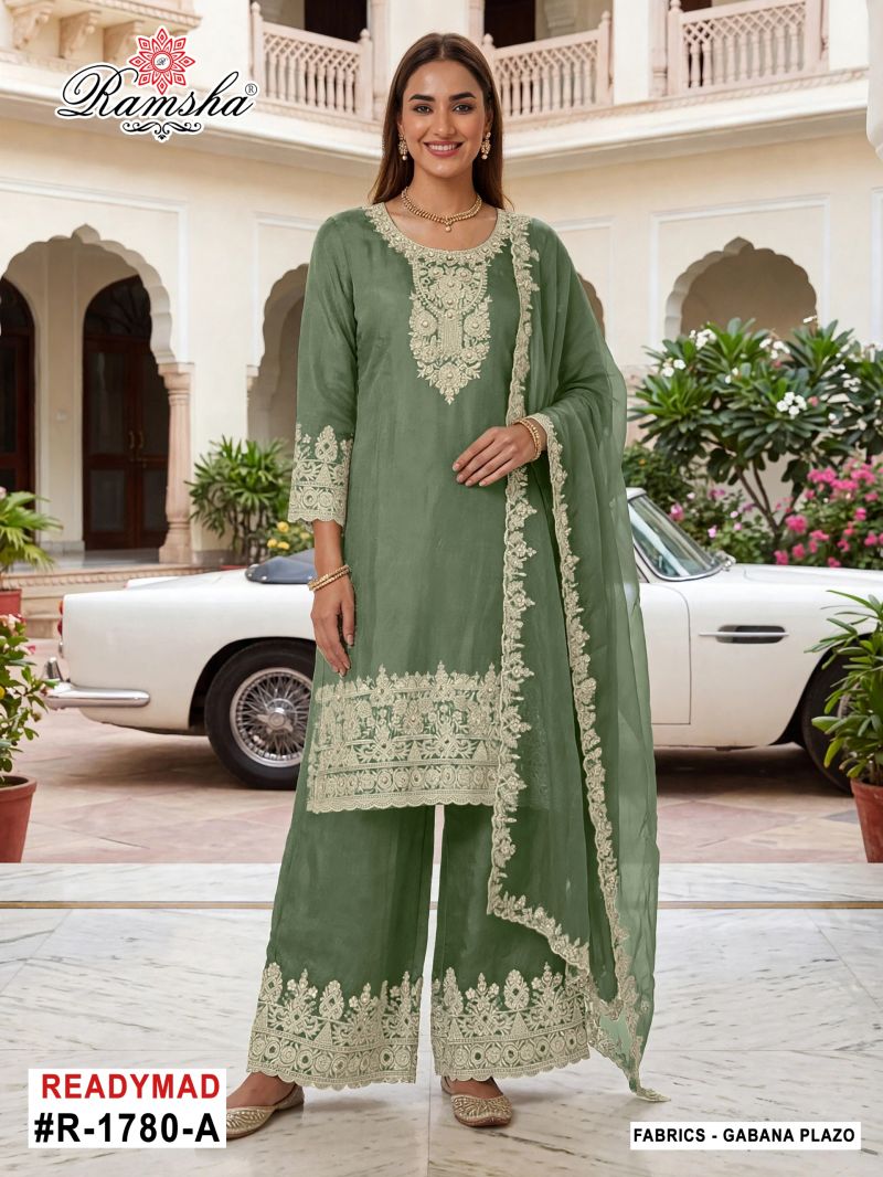 Ramsha R 1780 A To D Gabana Zari Work Designer Salwar Kameez Catalog