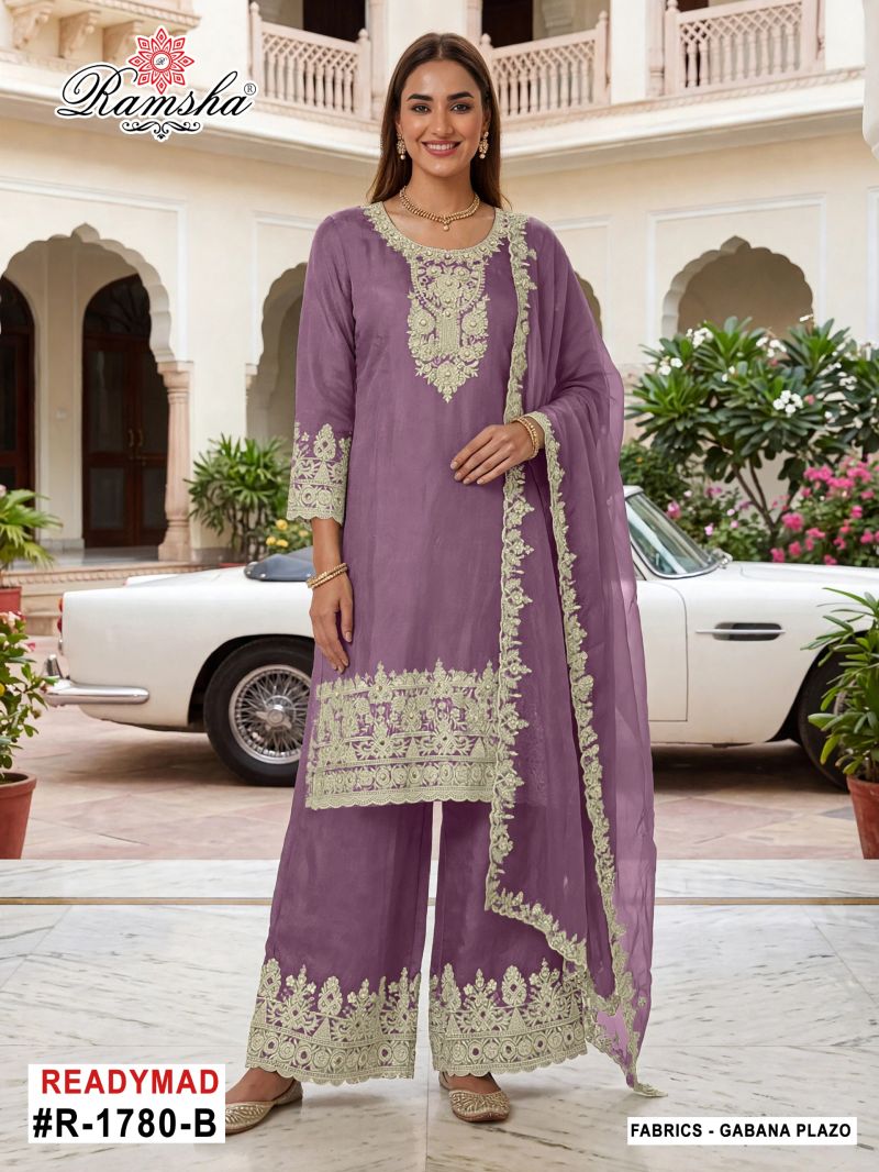 Ramsha R 1780 A To D Gabana Zari Work Designer Salwar Kameez Catalog — Wholesale Salwar Suits, Ramsha wholesale from Surat — Photo 5