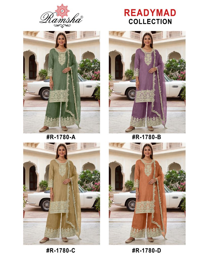 Ramsha R 1780 A To D Gabana Zari Work Designer Salwar Kameez Catalog — Wholesale Salwar Suits, Ramsha wholesale from Surat — Photo 3