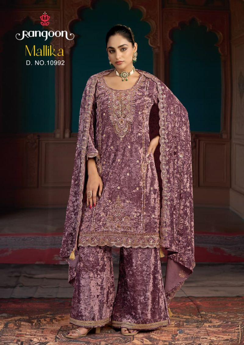 Rangoon Mallika Readymade Makhmal Velvet Beads Work Designer Salwar Kameez Collection — Wholesale Salwar Suits, Kessi wholesale from Surat — Photo 3