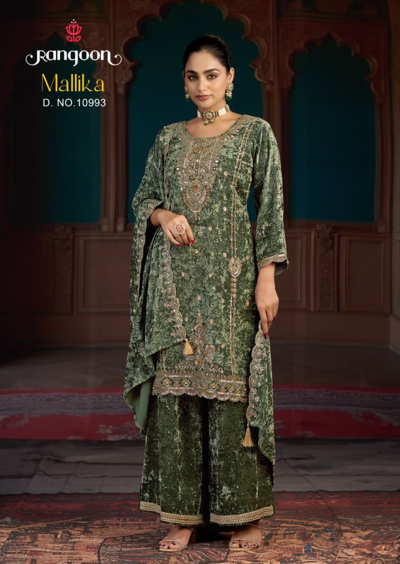 Rangoon Mallika Readymade Makhmal Velvet Beads Work Designer Salwar Kameez Collection — Wholesale Salwar Suits, Kessi wholesale from Surat — Photo 2