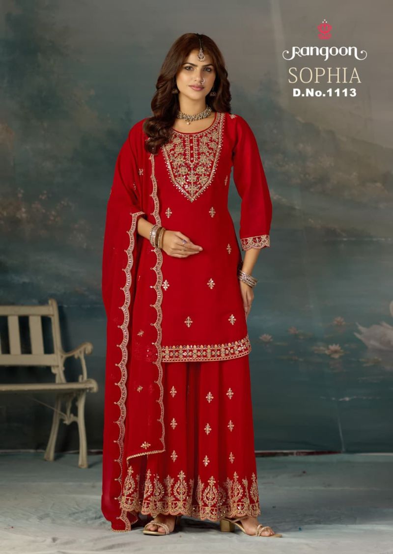 Rangoon Sophia Geoegette Khatli Mirror Work Salwar Kameez Catalog