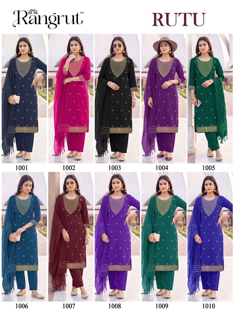 Rangrut Rutu Malai Crep Sequence Embroidered Salwar Kameez Catalog — Wholesale Kurtis, Banwery wholesale from Surat — view 9