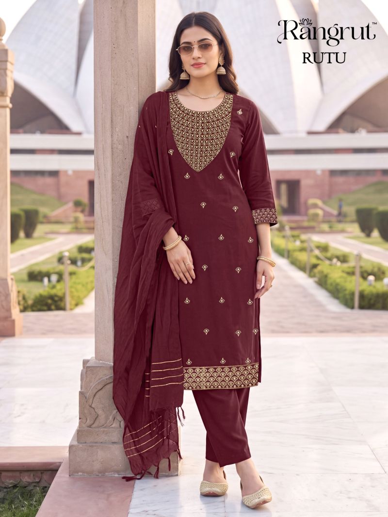 Rangrut Rutu Malai Crep Sequence Embroidered Salwar Kameez Catalog — Wholesale Kurtis, Banwery wholesale from Surat — view 7
