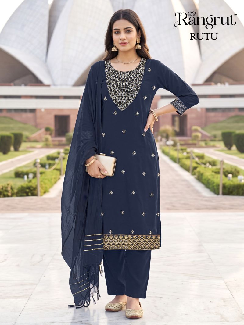 Rangrut Rutu Malai Crep Sequence Embroidered Salwar Kameez Catalog — Wholesale Kurtis, Banwery wholesale from Surat — view 5