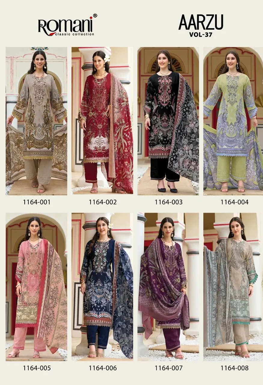 Romani Aarzu Vol 37 Soft Cotton Digital Printed Dress Materia Collection — Wholesale Salwar Suits, Romani wholesale from Surat — view 11