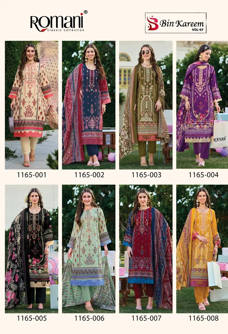 Romani Bin Kareem Vol 7 Cotton Digital Printed With Embroidered Dress Material Catalog — Wholesale Salwar Suits, Romani wholesale from Surat — Photo 9