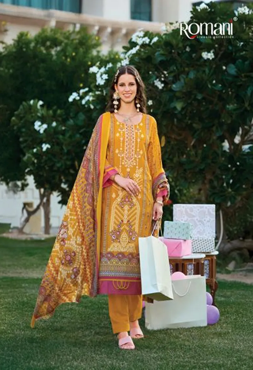 Romani Bin Kareem Vol 7 Cotton Digital Printed With Embroidered Dress Material Catalog — Wholesale Salwar Suits, Romani wholesale from Surat — Photo 4