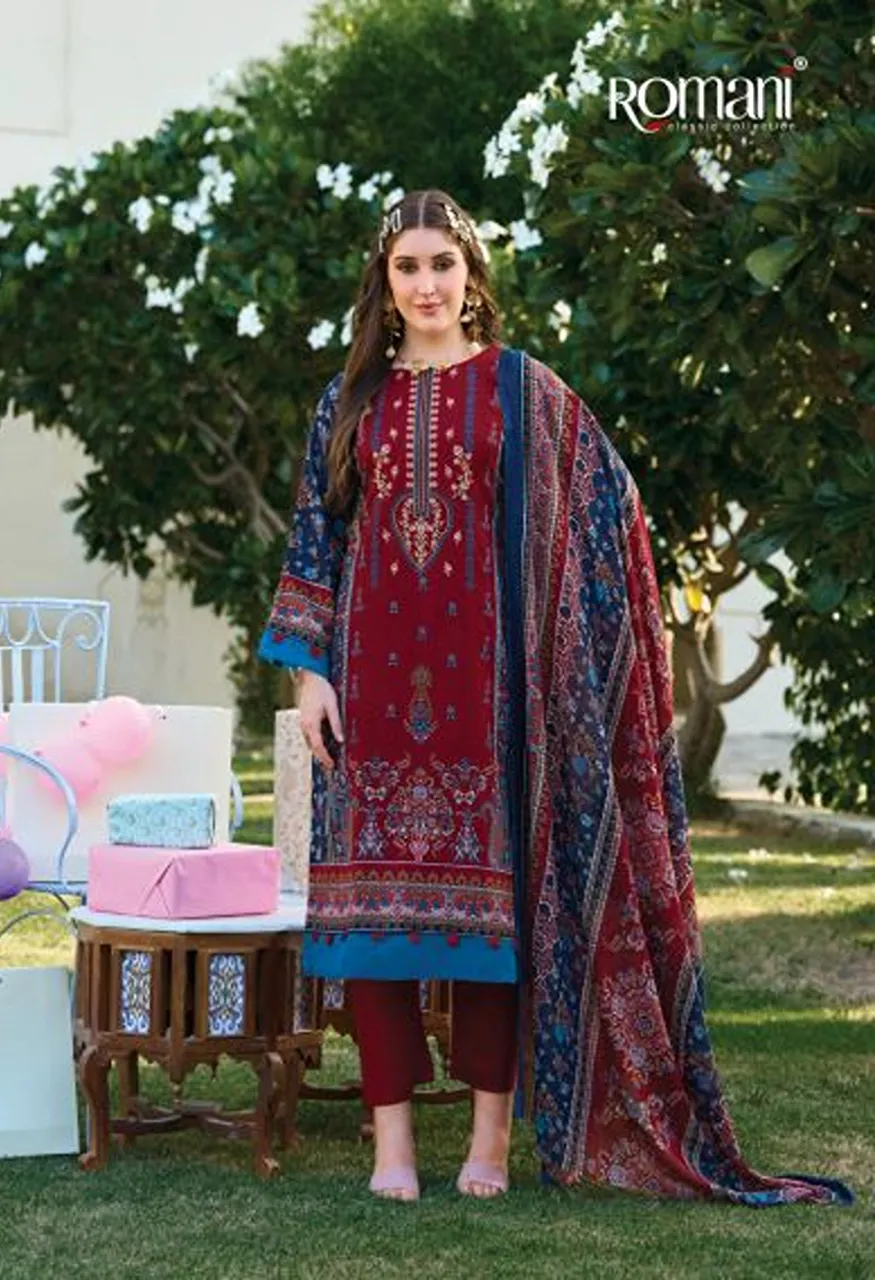 Romani Bin Kareem Vol 7 Cotton Digital Printed With Embroidered Dress Material Catalog — Wholesale Salwar Suits, Romani wholesale from Surat — Photo 3