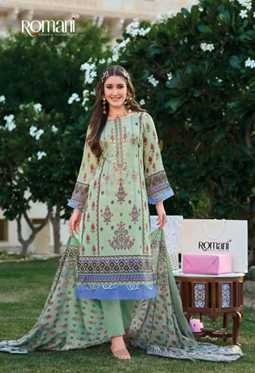 Romani Bin Kareem Vol 7 Cotton Digital Printed With Embroidered Dress Material Catalog — Wholesale Salwar Suits, Romani wholesale from Surat — Photo 2