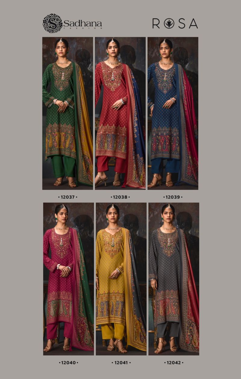 Sadhana Rosa Viscose Pashmina Digital Printed Salwar Kameez Collection — Wholesale Salwar Suits, Sadhana Fashion wholesale from Surat — Photo 8