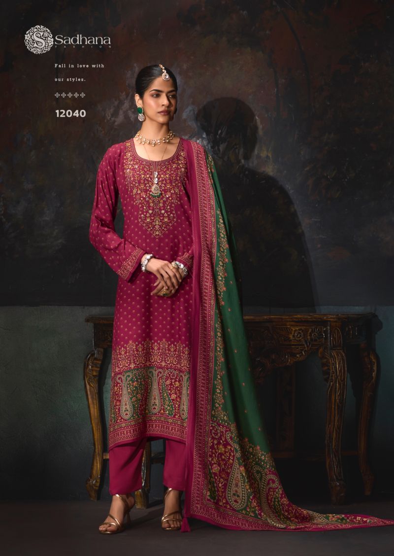 Sadhana Rosa Viscose Pashmina Digital Printed Salwar Kameez Collection — Wholesale Salwar Suits, Sadhana Fashion wholesale from Surat — Photo 2