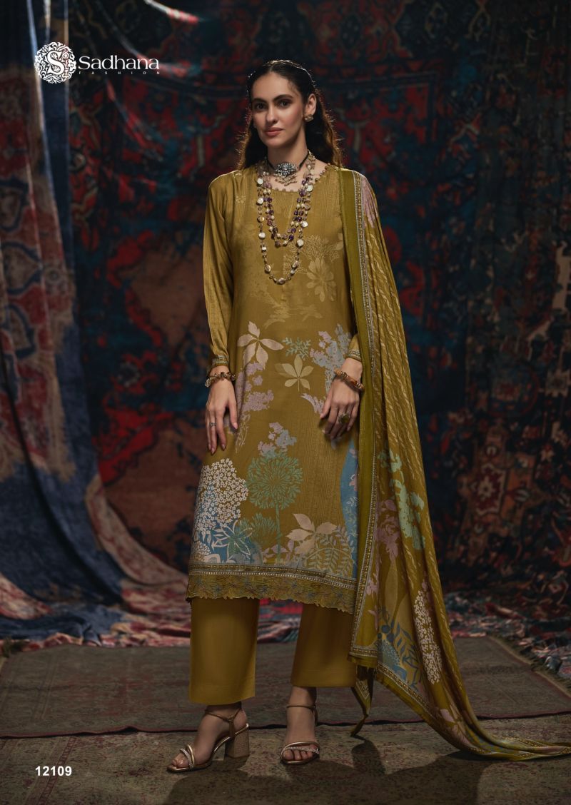 Sadhana Vivid Viscose Pashmina Digital Printed Salwar Kameez Collection — Wholesale Salwar Suits, Sadhana Fashion wholesale from Surat — view 5