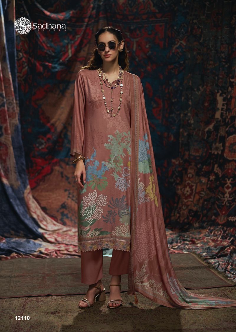 Sadhana Vivid Viscose Pashmina Digital Printed Salwar Kameez Collection — Wholesale Salwar Suits, Sadhana Fashion wholesale from Surat — view 4