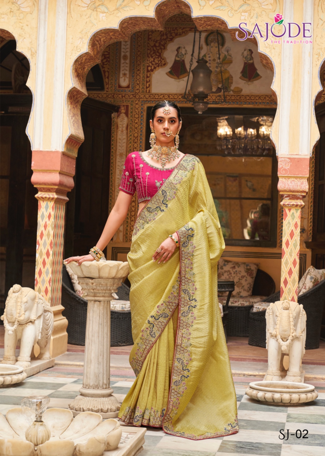 Sajode Kalash Soft Tissue with Embroidered Saree Collection — Wholesale Sarees, sajode wholesale from Surat — Photo 3