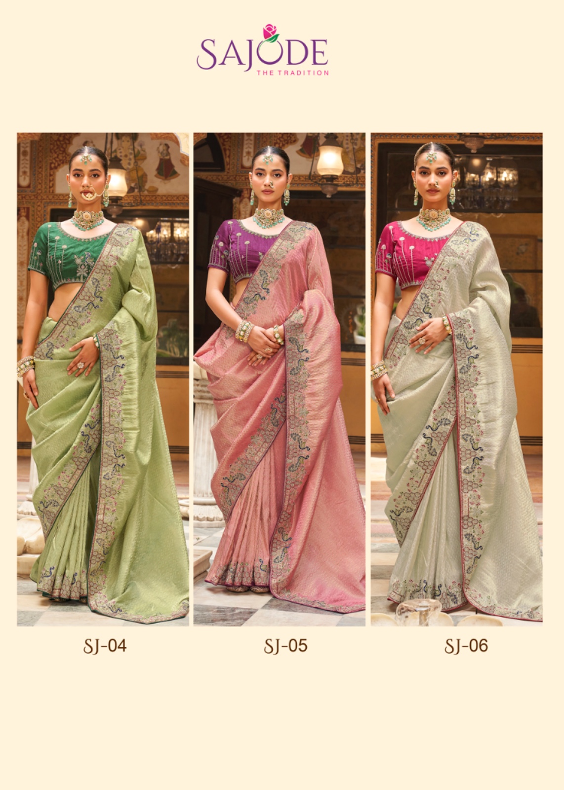 Sajode Kalash Soft Tissue with Embroidered Saree Collection — Wholesale Sarees, sajode wholesale from Surat — Photo 9