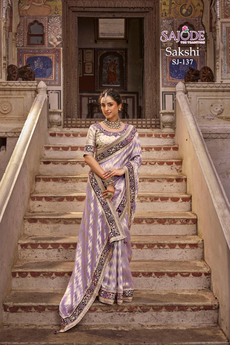 Sajode Sakshi Wholesale Viscose Kanchipuram Handworked Saree Catalog — Wedding Saree, Vardan Ethnic wholesale from Surat — Photo 2