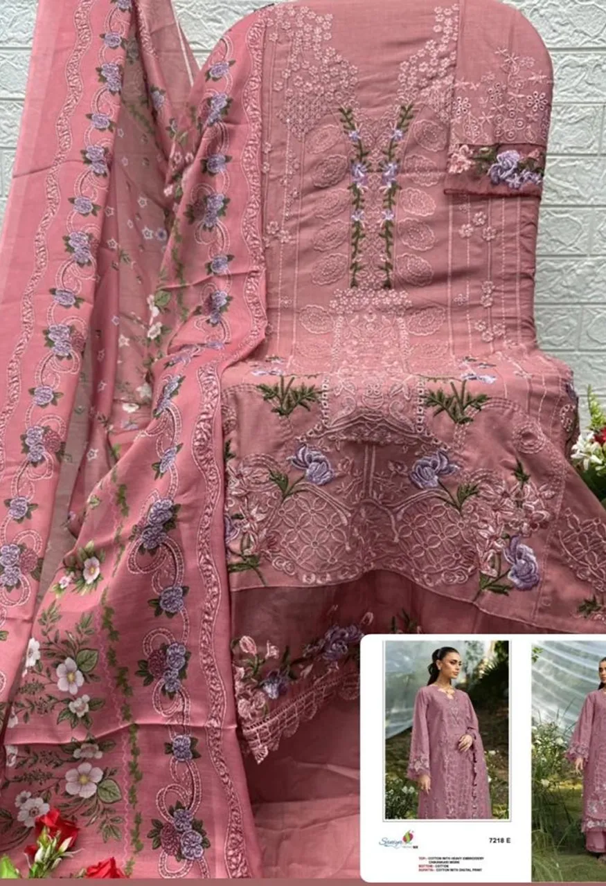 Saniya 7218 E To H Cotton Chikankari Embroidered Salwar Kameez Collection — Wholesale Salwar Suits, Saniya wholesale from Surat — view 7